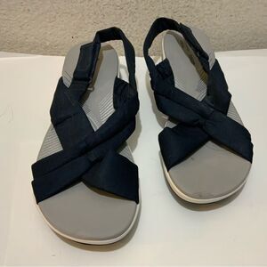 Clarks Cloud Steppers Women Sport Sandal Size 10W Black